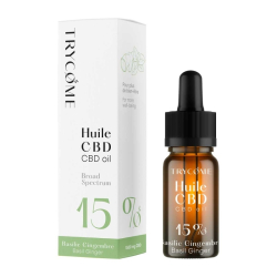 Huile CBD 15% bIo aromatisée 10ml, goût Basilic Gingembre, achat de cannabis suisse